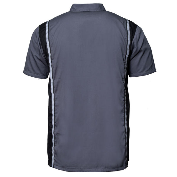 MMCC Men's Driftline Gray Poly-Blend Mechanic Shirt - MDM11612