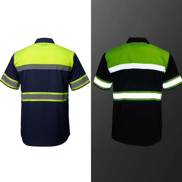 MMMCC Men’s Safeway Green/BlueMechanic Rider Ready Shirt w/ Reflective Strip MDM11614
