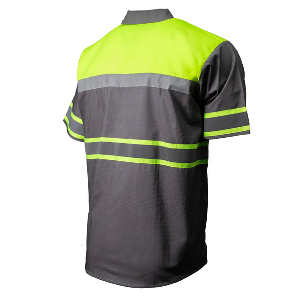 MMCC Men’s Safeway Green/Grey Mechanic Rider Ready Shirt w/ Reflective Strip MDM11615