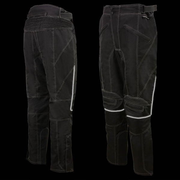 Milwaukee Leather MPM5729 Men's Black Tri-Tex Fabric Motorcycle Rider Pants w/ CE Armor Protection
