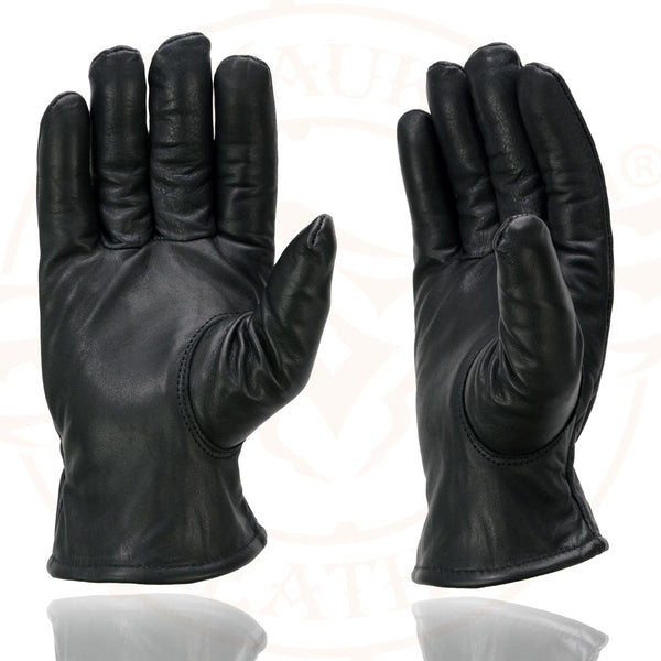 Milwaukee Leather SH734 Men's Black Thermal Lined Leather Motorcycle Gloves w/ Cinch Wrist Closure