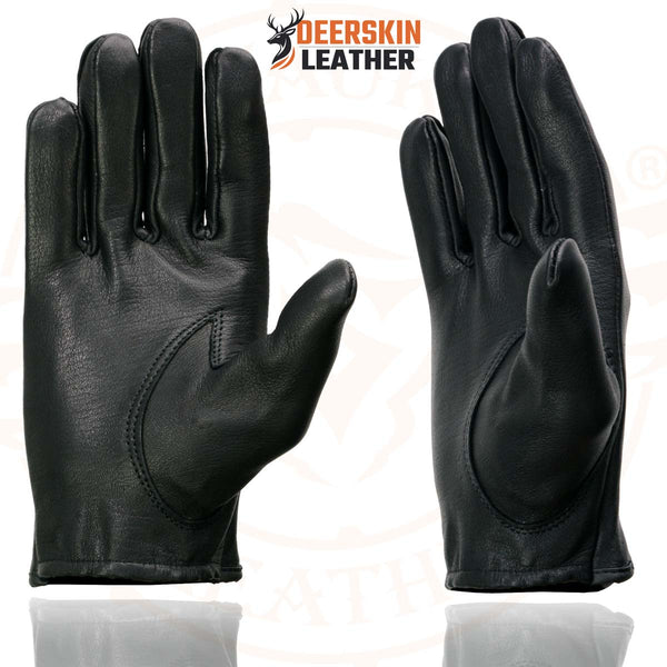 Milwaukee Leather SH869 Men's Black Deerskin Leather Unlined Professional Driving Gloves