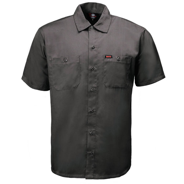 MMCC Men's Steel Grey Super Duty Classic Mechanic Button Up Shirt - 2 Chest Pockets - Microfiber Panel - MDM11628