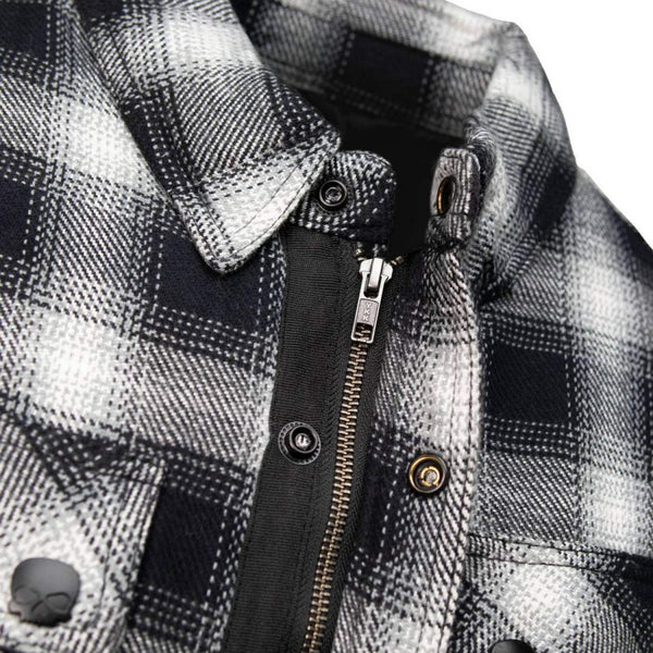 Milwaukee Leather Men's Heavy-Duty Checkered Flannel Riding Shirt - Warm Lined - Zippered Hand Pockets - MPM1638