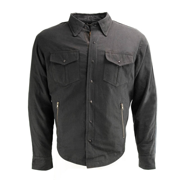 Milwaukee Leather Men’s Splitline Phantom 2-Tone CE Armored Protective Flannel - Kevlar® Reinforced - MPM1670