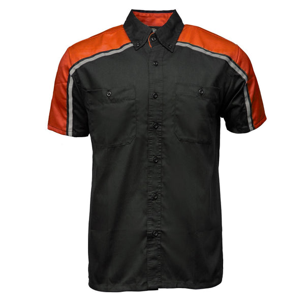 MMCC Men's Delco Orange Poly-Blend Mechanic Shirt - MDM11603