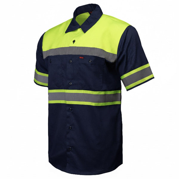 MMMCC Men’s Safeway Green/BlueMechanic Rider Ready Shirt w/ Reflective Strip MDM11614