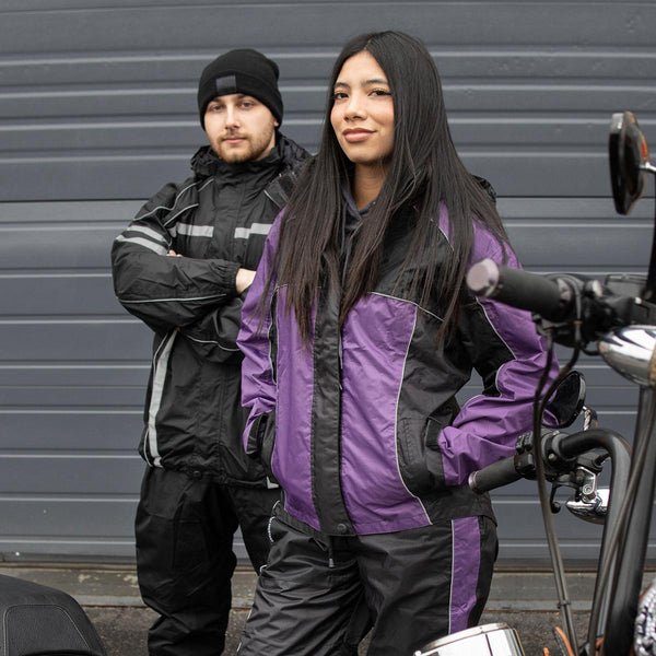 NexGen SH2331 Men's Black Water Resistant Rain Suit with Reflective Tape