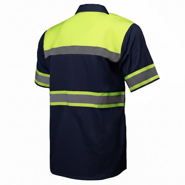 MMMCC Men’s Safeway Green/BlueMechanic Rider Ready Shirt w/ Reflective Strip MDM11614