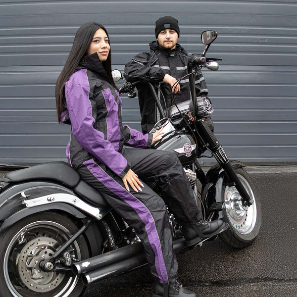 NexGen SH2331 Men's Black Water Resistant Rain Suit with Reflective Tape