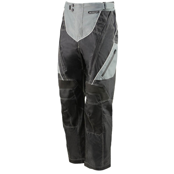 Milwaukee Leather MPM5730 Men's Black and Grey Tri-Tex Fabric Motorcycle Rider Pants w/ CE Armor Protection