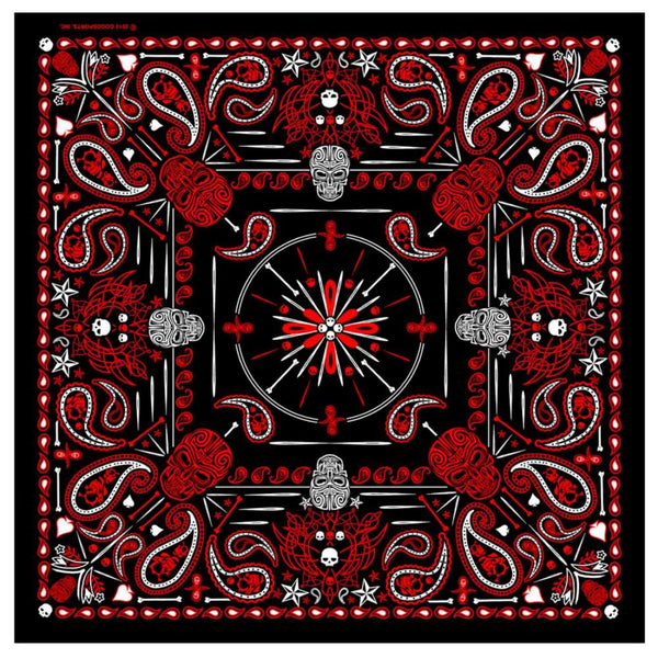 Hot Leathers BAB1070 Red Paisley Skulls Bandana