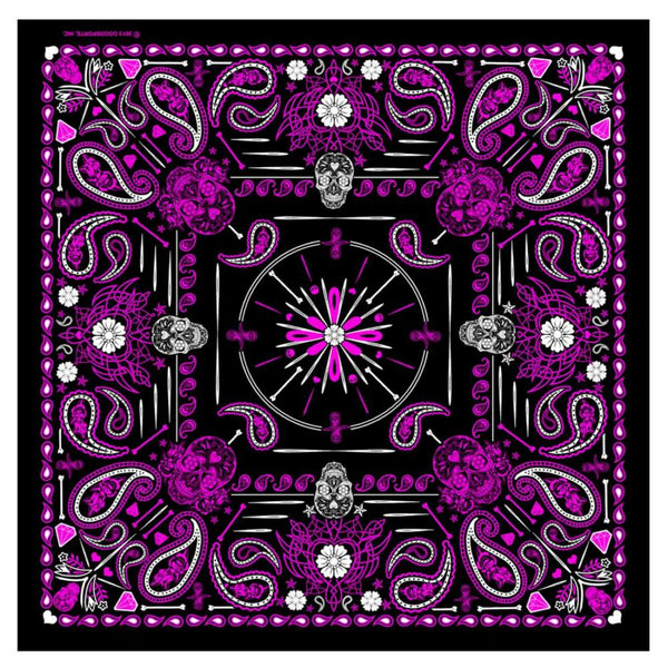 Hot Leathers BAB1071 Ladies Pink Paisley Skulls Bandana