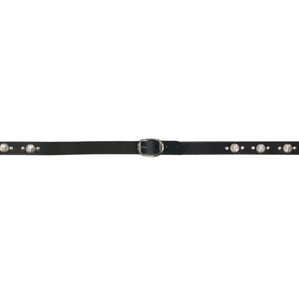 Hot Leathers BLA1132 Men's Don't Thread On Me Black Leather Belt w/ Interchangeable Buckle - 1.5 inches Wide