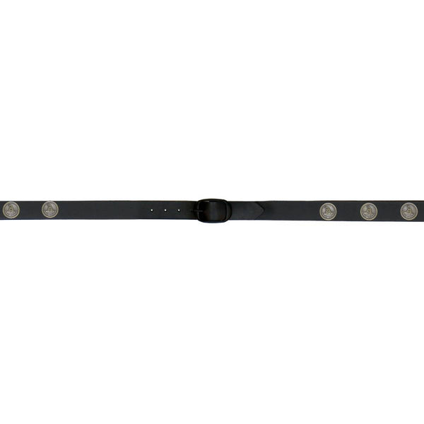 Hot Leathers BLA1133 Men's Don't Thread On Me Black Leather Belt w/ Interchangeable Buckle - 1.5 inches Wide