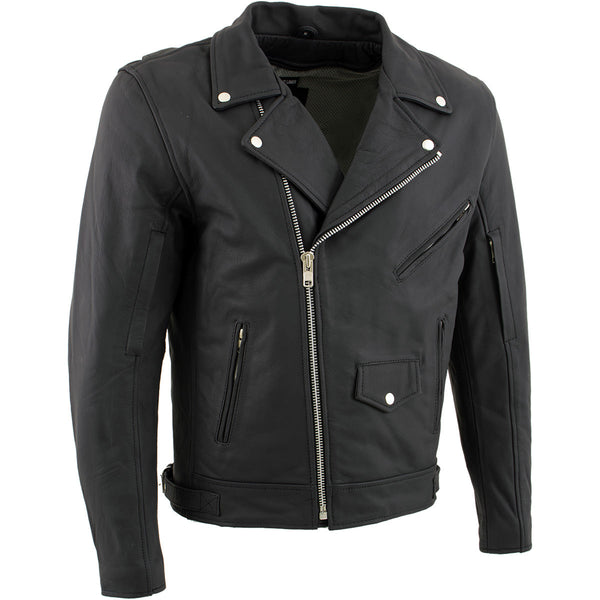 Milwaukee Leather LKM17010 Men's Reaper Premium Matte Black Leather Motorcycle Biker Riders Jacket