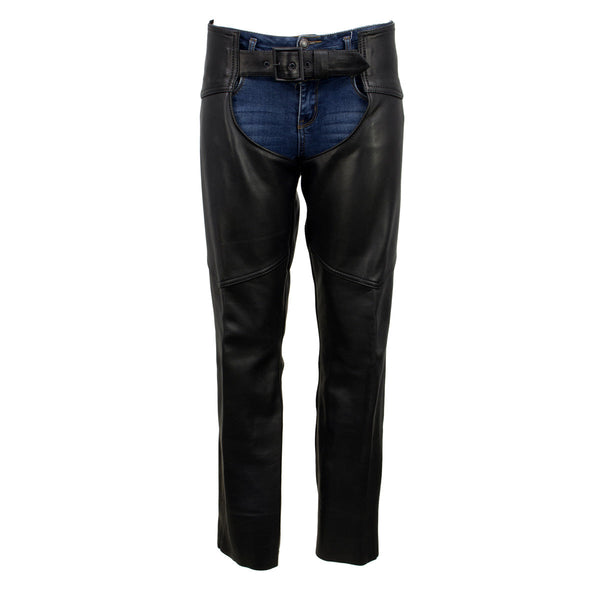 Milwaukee Leather USA MADE MLCHL5001 Women's Black Shade Premium Leather Motorcycle Chaps