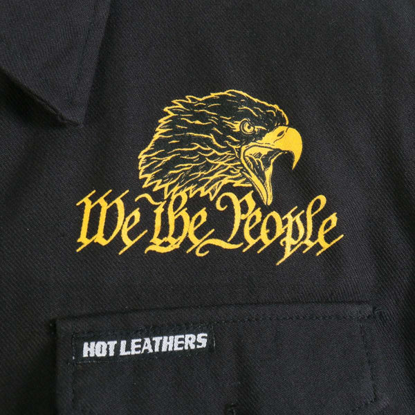 Hot Leathers FLM2114 Men's We the People Long Sleeve Solid Black Flannel Shirt