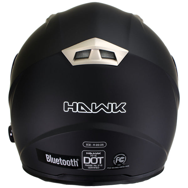 Milwaukee Helmets H500 Flat Black Chit-Chat Black Full Face Motorcycle Helmet with Wireless Communication