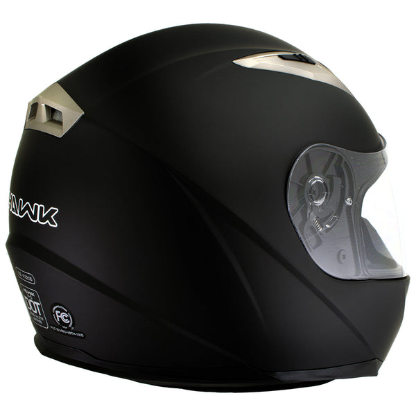 Milwaukee Helmets H500 Flat Black Chit-Chat Black Full Face Motorcycle Helmet with Wireless Communication
