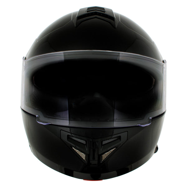Milwaukee Helmets H7000 Glossy Black Mayday Modular Full Face Wireless Motorcycle Helmet-Stream Music-Phone Calls