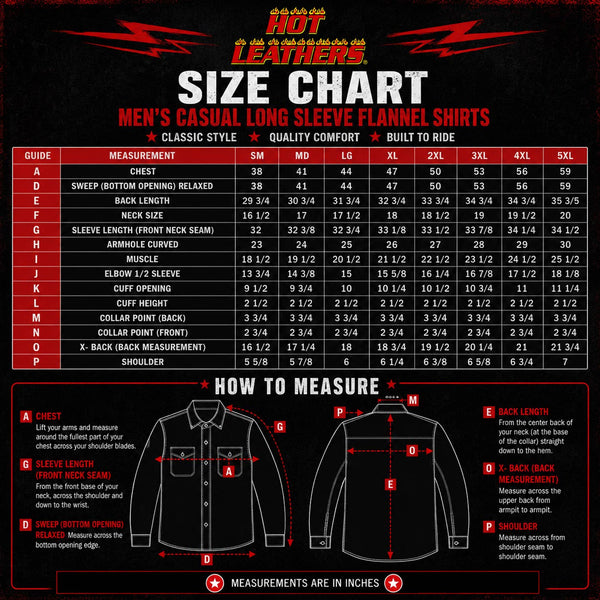 Hot Leathers FLM2013 Men's Sidewinder Flannel Long Sleeve Shirt