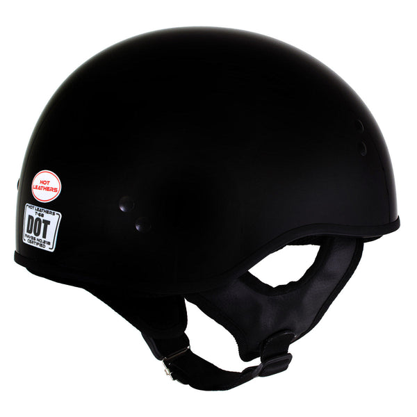 Hot Leathers HLT68 Gloss Black The O.G. Advanced DOT Skull Cap Motorcycle Half Helmet Biker