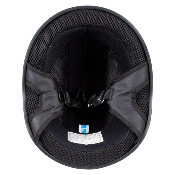Hot Leathers HLD1030 Flat Black Shredder Motorcycle DOT Approved Skull Cap Half Helmet Biker