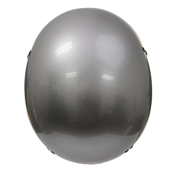 Hot Leathers HLD1050 Glossy Silver Motorcycle DOT Approved Skull Cap Half Helmet Biker