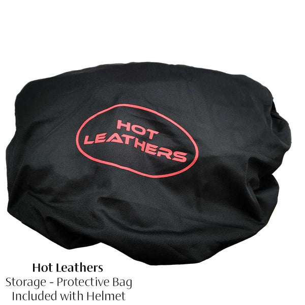 Hot Leathers HLT68 The O.G. Glossy White Motorcycle Skull Cap Half DOT Approved Helmet