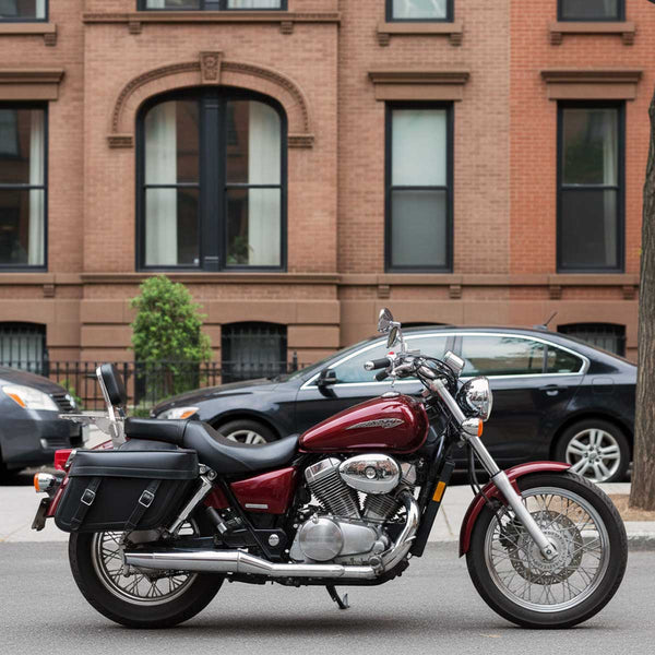Milwaukee Performance MP8325 Black Zip Off PVC Throw Over Saddlebags with Double Strap Front