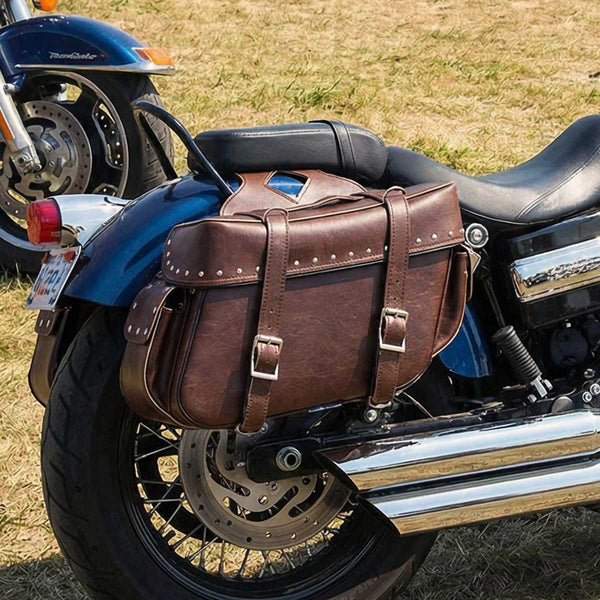 Milwaukee Leather MP8335RT Large Retro Brown PVC Zip-Off Throw Over Saddlebags