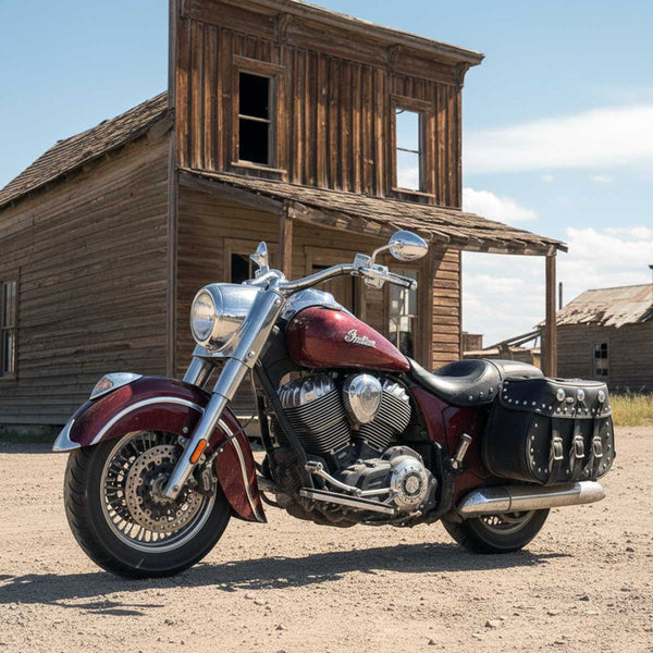 Milwaukee Leather SH652ZB Black Zip-Off Triple Buckle PVC Throw Over Motorcycle Saddlebags with Studs (18X11X7X19)