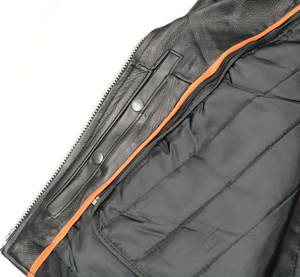 Milwaukee Leather LKL2701 Women's Classic Black Premium Leather Motorcycle Rider Jacket with Built-In Belt
