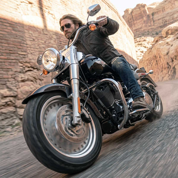 Milwaukee Leather Men's Matte Black Street CE Armored Motorcycle Vented Jacket - Reflective - LKM17012