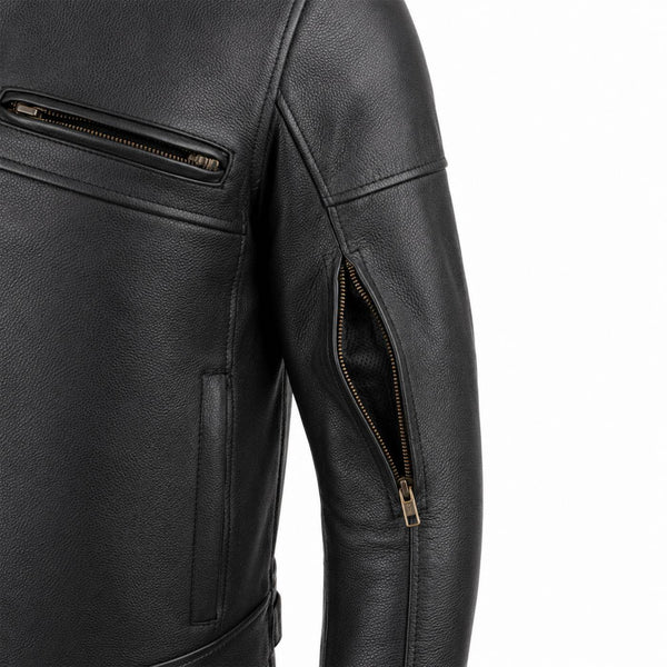 Milwaukee Leather Men's 'The Racer' Premium Black Leather Vented Racer Style Motorcycle Biker Jacket w/ CE Armor - LKM17015