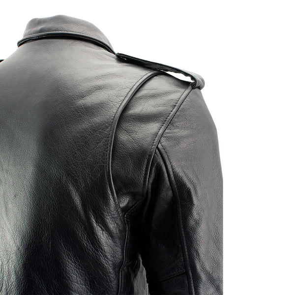 Milwaukee Leather Men's Classic Armored Black Leather Motorcycle Jacket w/ CE Armor - LKM17020