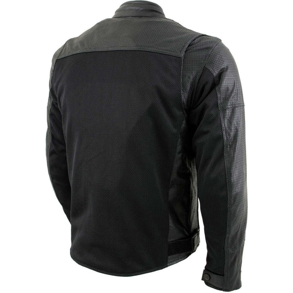 Milwaukee Leather Men's Chaos Black Leather Motorcycle Jacket w/ CE Armor, Reflective Panels, Vents - LKM17022