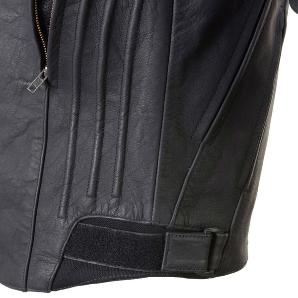 Milwaukee Leather Men's Endo Black Leather Motorcycle Jacket w/ CE Armor, Reflective Panels, Vents - LKM17023