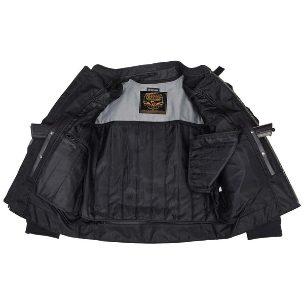 Milwaukee Leather Men's Stryde Black and Grey Matte Finish Racer Leather Motorcycle Jacket - LKM17024