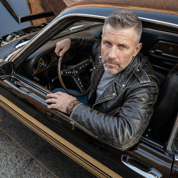 Milwaukee Leather Men's Live to Ride Classic Black Premium Leather CE Armored Motorcycle Jacket - Side Lace - LKM1706