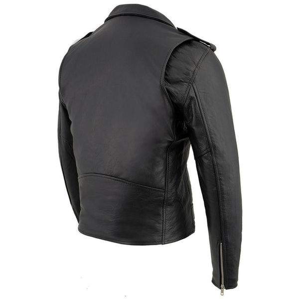 Milwaukee Leather Men's The Legend Classic Brando Black Premium Leather Motorcycle Jacket - LKM1781