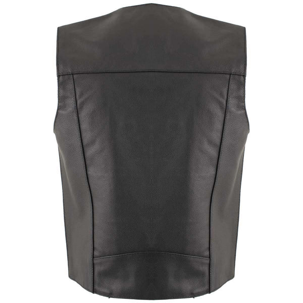 Milwaukee Leather Men's Black Western Style Style Motorcycle Vest - LKM3775