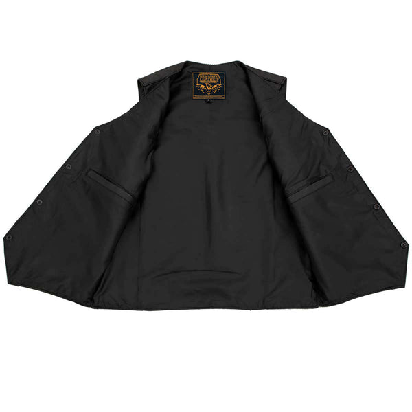 Milwaukee Leather Men's Black Western Style Style Motorcycle Vest - LKM3775