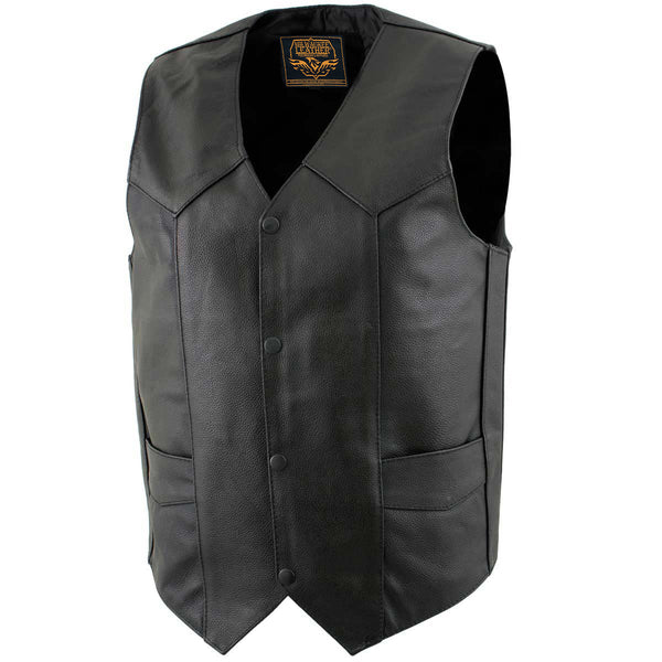 Milwaukee Leather Men's Black Western Style Style Motorcycle Vest - LKM3775