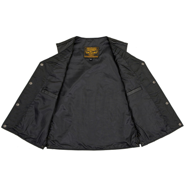 Milwaukee Leather LKY3870 Youth Size Black Leather Biker Style Vest with Snap Front and Side Laces