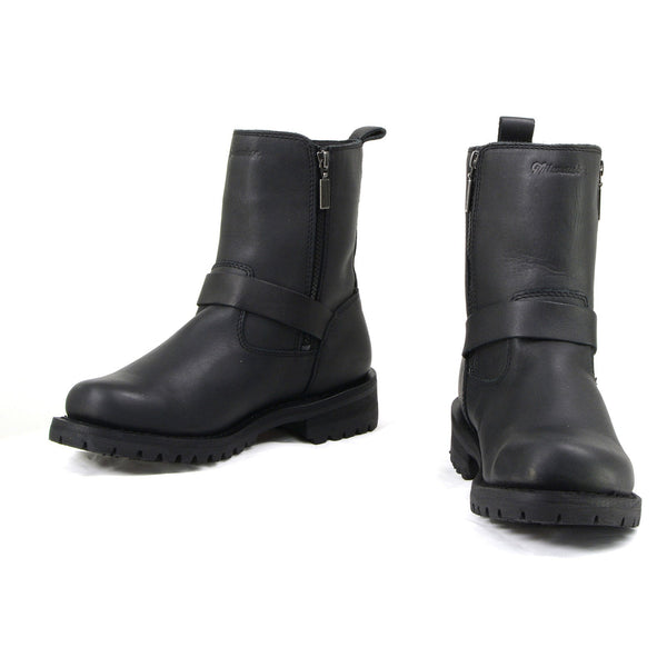 MMCC MB407 Men's Afterburner Black Leather Biker Boots - Riding Footwear