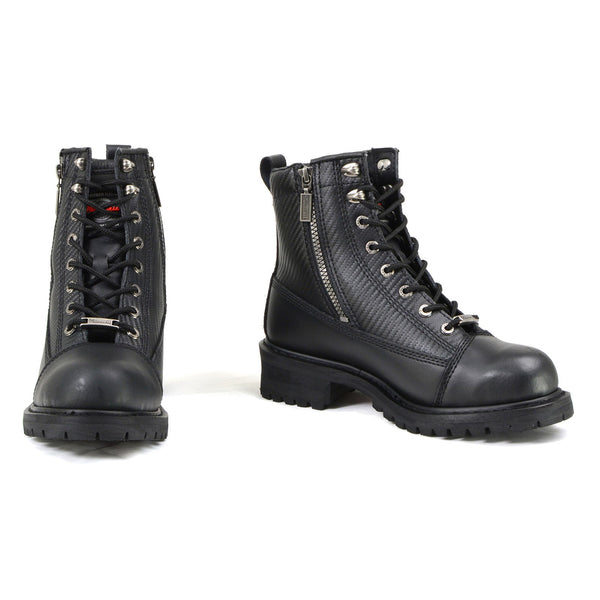 MMCC MB408 Men's Accelerator Black Leather Biker Boots - Riding Footwear