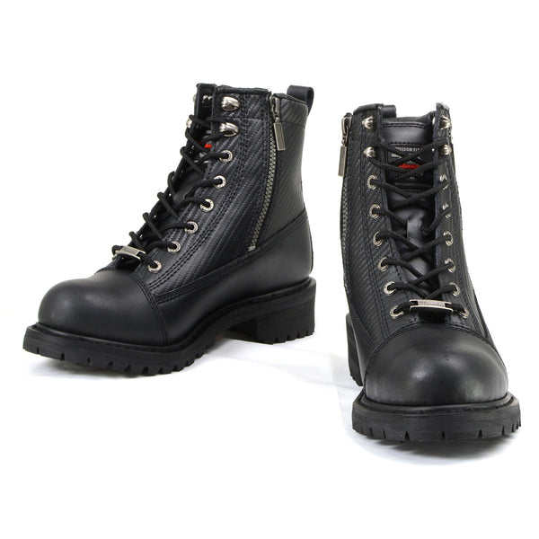 MMCC MB408 Men's Accelerator Black Leather Biker Boots - Riding Footwear