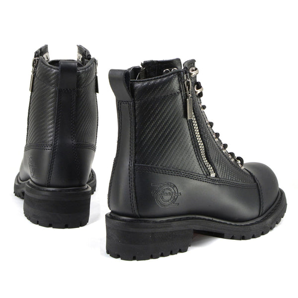 MMCC MB408 Men's Accelerator Black Leather Biker Boots - Riding Footwear
